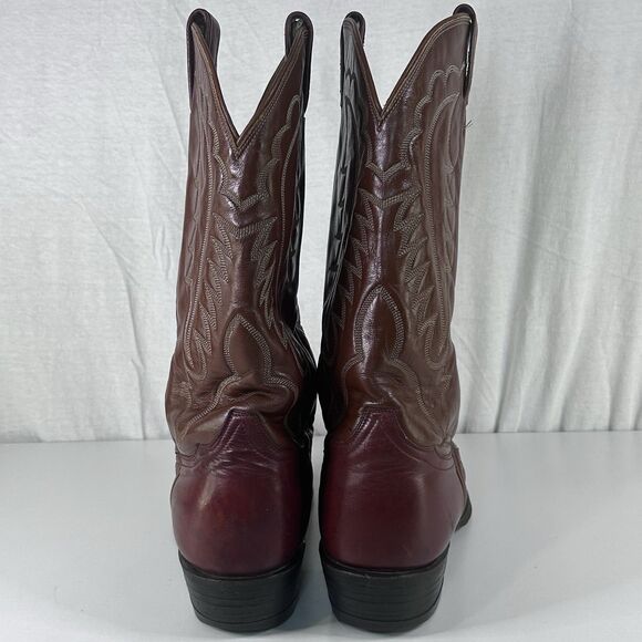Tony lama 6960 Vintage Red Burgundy Leather Cowboy Boots Men 12D USA Made